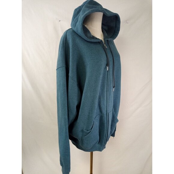 Fruit of the Loom Men's Blue Fleece Zip-Up Hoodie Size XL - Picture 3 of 5